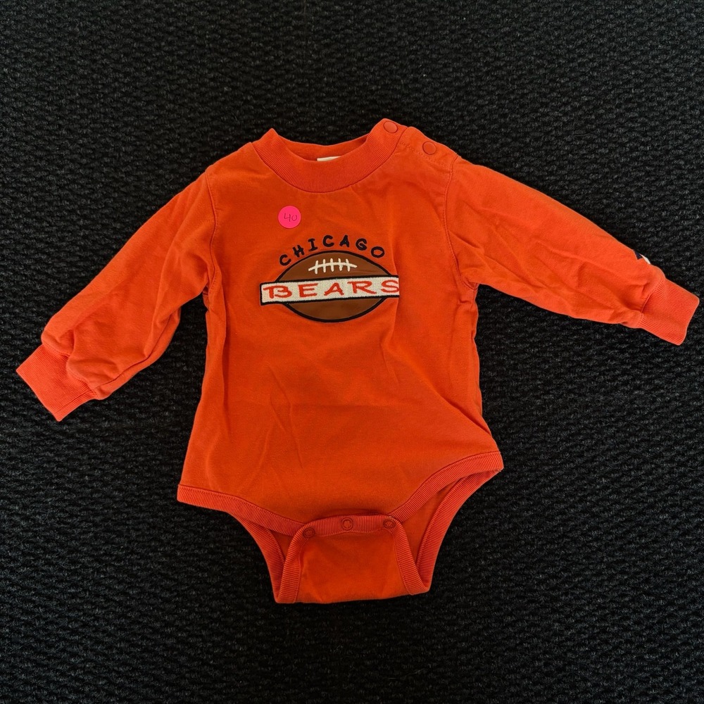 Vintage‎ Mighty Mac Chicago Bears Orange Long Sleeve Bodysuit 12 Months Football